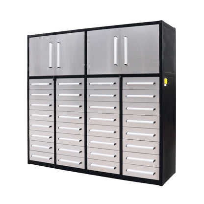 Large storage cabinet with multiple compartments on a white background#color_silver