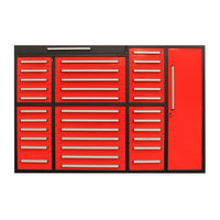 7ft Garage Storage Cabinet (35 Drawers & 1 Cabinet)#color_red