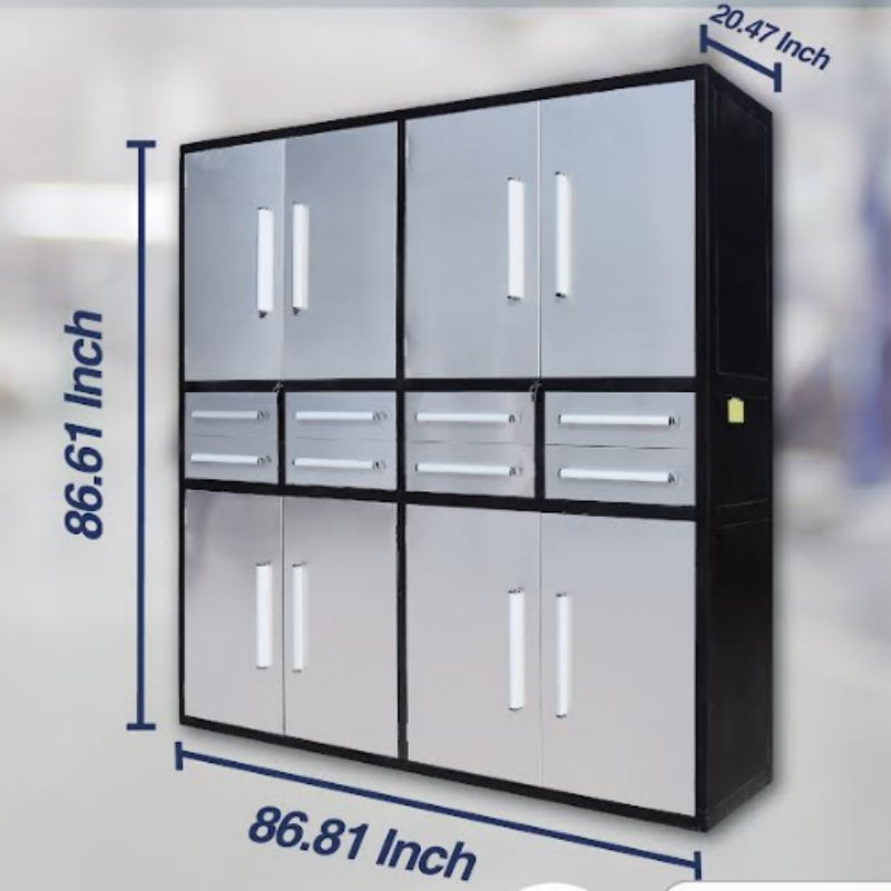7ft Garage Storage Cabinet (8 Drawers & 8 Cabinets)#color_silver