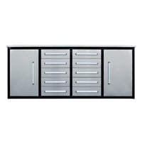 7ft Heavy Duty Workbench with 10 Drawers & 2 Cabinets#color_silver