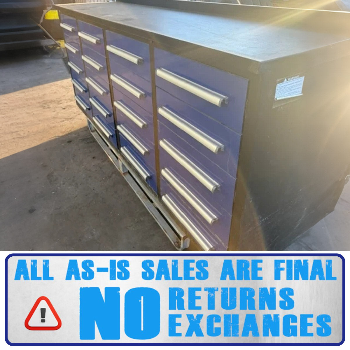 [AS-IS] 7ft Heavy Duty Garage Workbench Cabinet with 20 Drawers
