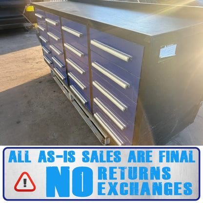 [AS-IS] 7ft Heavy Duty Garage Workbench Cabinet with 20 Drawers