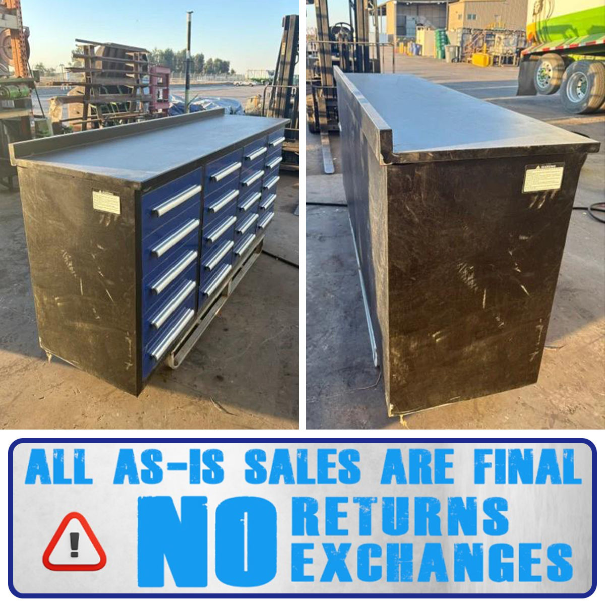 [AS-IS] 7ft Heavy Duty Garage Workbench Cabinet with 20 Drawers