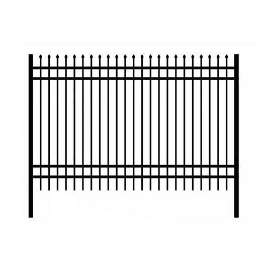 7ftx10ft Steel Fence Panel with 4 Rails