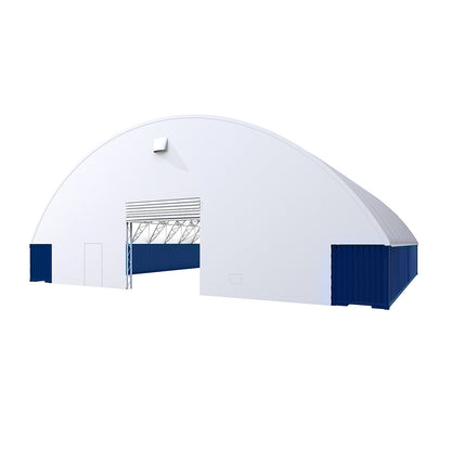 80'x80'x25' Double Truss Container Canopy Shelter– Reinforced Series