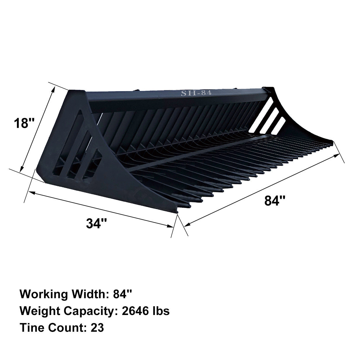 84"  skid steer rock bucket#size_84in