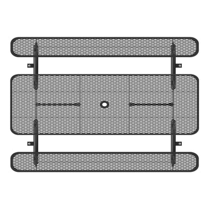 8ft Rectangle Picnic Table With Umbrella Hole#Color_black