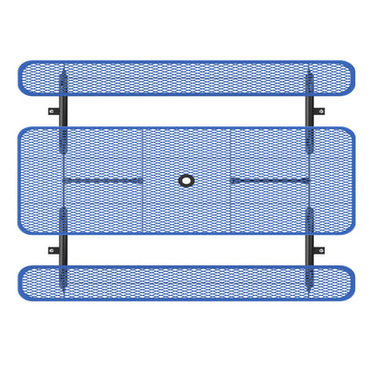 8ft Rectangle Picnic Table With Umbrella Hole#Color_blue
