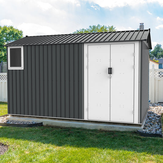 [CLEARANCE] 8x12ft Metal Storage Shed with Double Hinged Doors