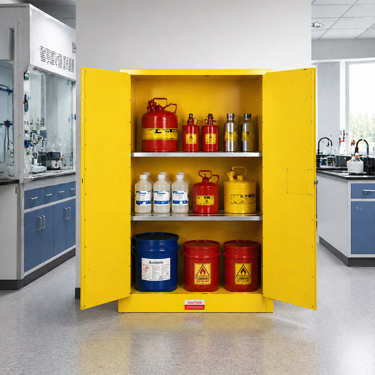 90 Gal Flammable Safety Cabinet, 43"Wx34"Dx65"H
