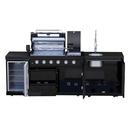 98" 4-Burner 72,000 BTU Stainless Outdoor Kitchen Island Grill