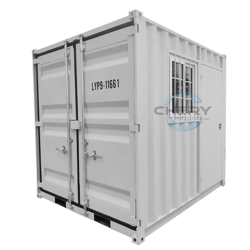 9ft Portable Storage Conex Box Container w/Lockbox & Windows
