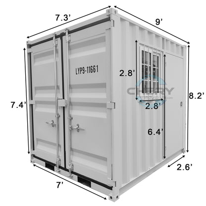 9ft Small Cubic Shipping Container#color_light grey