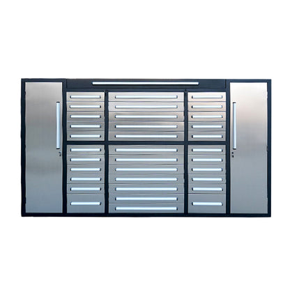 9' Garage Storage Cabinet with 34 Drawers & 3 Cabinets