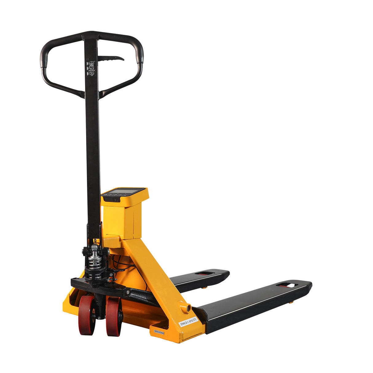 Manual Pallet Jack with Digital Scale | 45" x 27.7" Forks | PU Wheels | 5500 lbs. Capacity