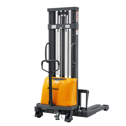 Semi-Electric Straddle Stacker | 3300 lbs. Capacity | 118" Lift Height | TX Self-Pickup