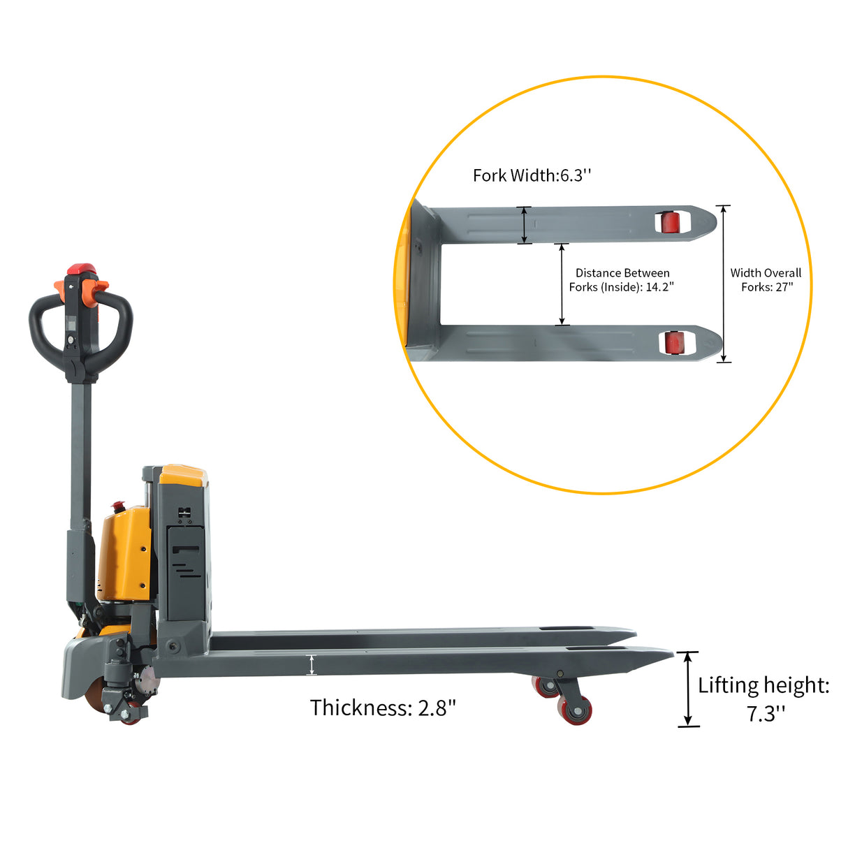 Li-ion Powered Pallet Truck | 48" x 27" Forks | 4400 lbs. Capacity | TX Self-Pickup