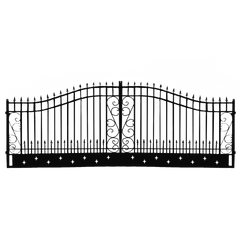 [AS-IS] 20ft Dual Swing Wrought Iron Gate, Star Design