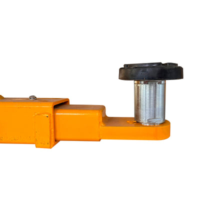 The car lift is equipped with adapters for extended height