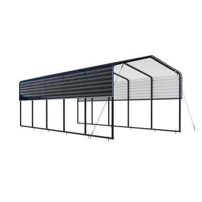 12'x25' Metal Carport with Corrugated Roof