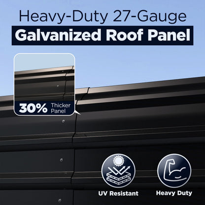 12'x25' Metal Carport with Corrugated Roof