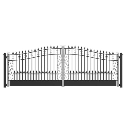 18x6 ft Steel Dual Swing Driveway Gate, VENICE Style