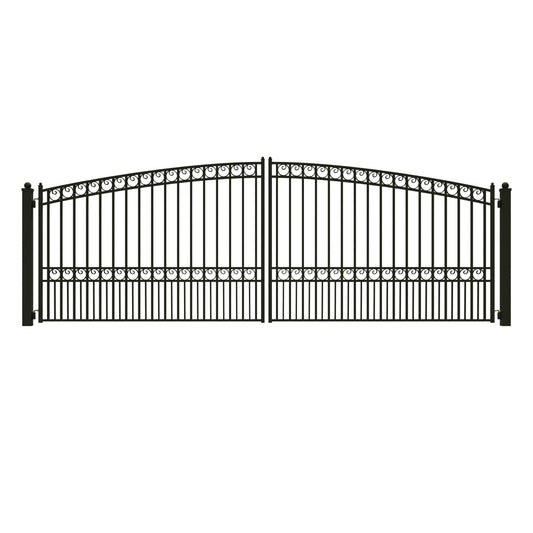 18'x6' Steel Dual Swing Driveway Gate - PARIS Style