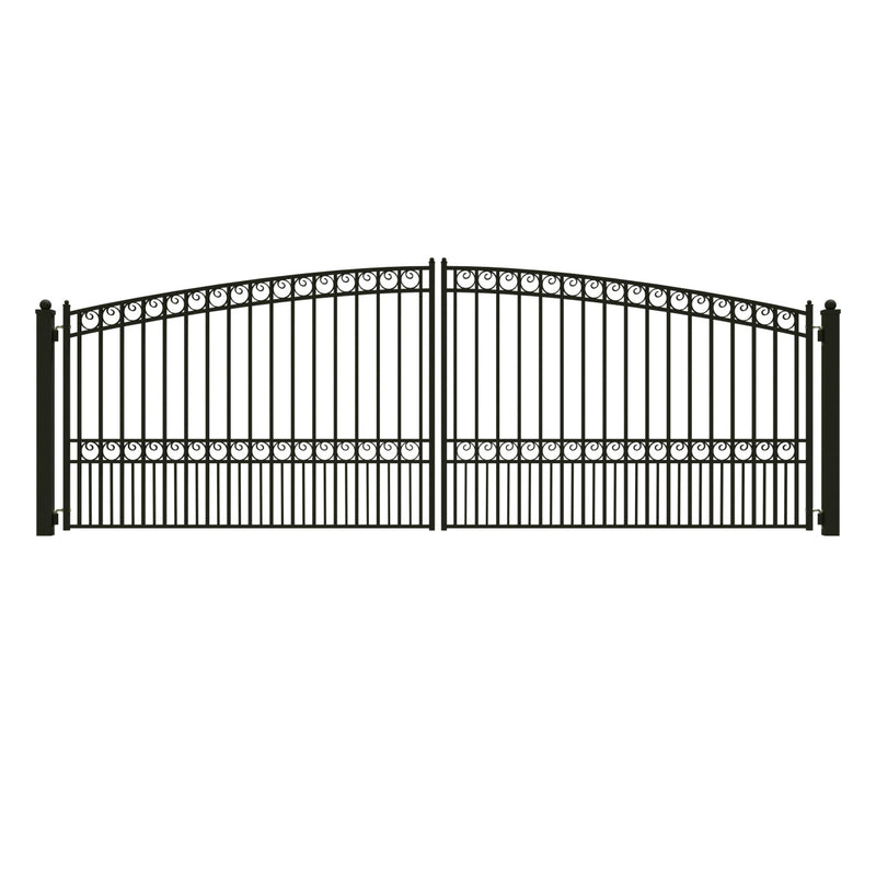 18'x6' Steel Dual Swing Driveway Gate - PARIS Style
