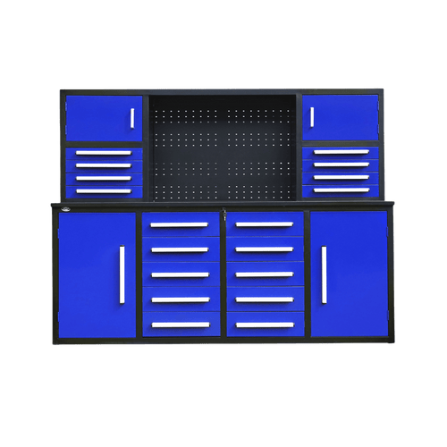 [BARGAIN] 7' Garage Storage Cabinet with 18 Drawers#color_Blue