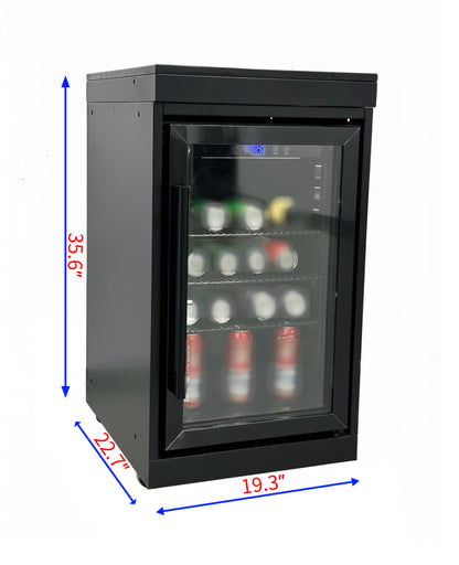 Black Single Door Fridge Cabinet Outdoor Kitchen Islands
