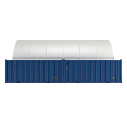 20x40 ft Container Shelter with Closed Back Panel