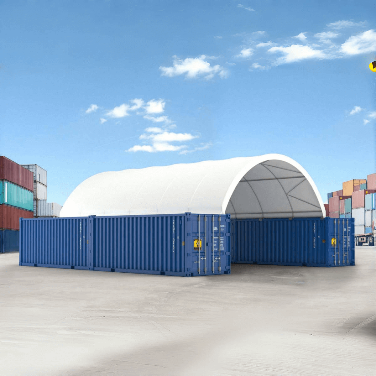 20x40 ft Container Shelter with Closed Back Panel – Chery Industrial