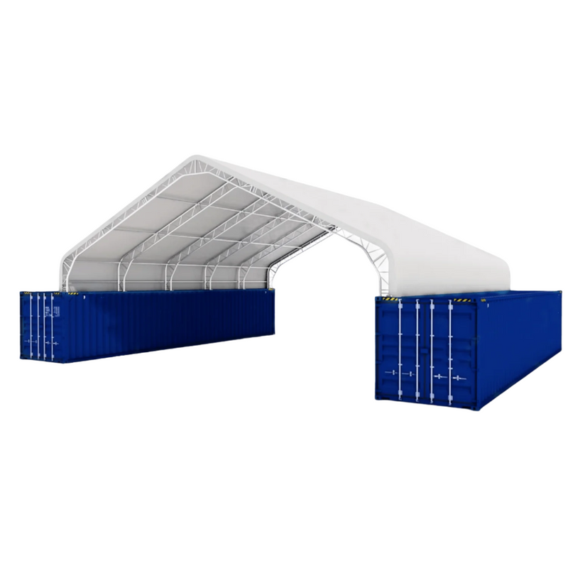 Gold Mountain Shipping Container Canopy Shelter Double Truss Peak 40'x40'x15'