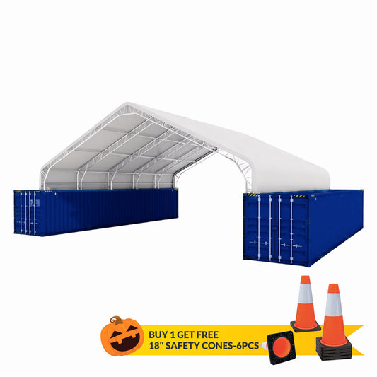 40'x40'x15' Double Truss Peak Container Canopy Shelter