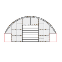 60'x40'x20' Double Truss Container Canopy Shelter Full front wall with winch door 610g (22oz) PVC