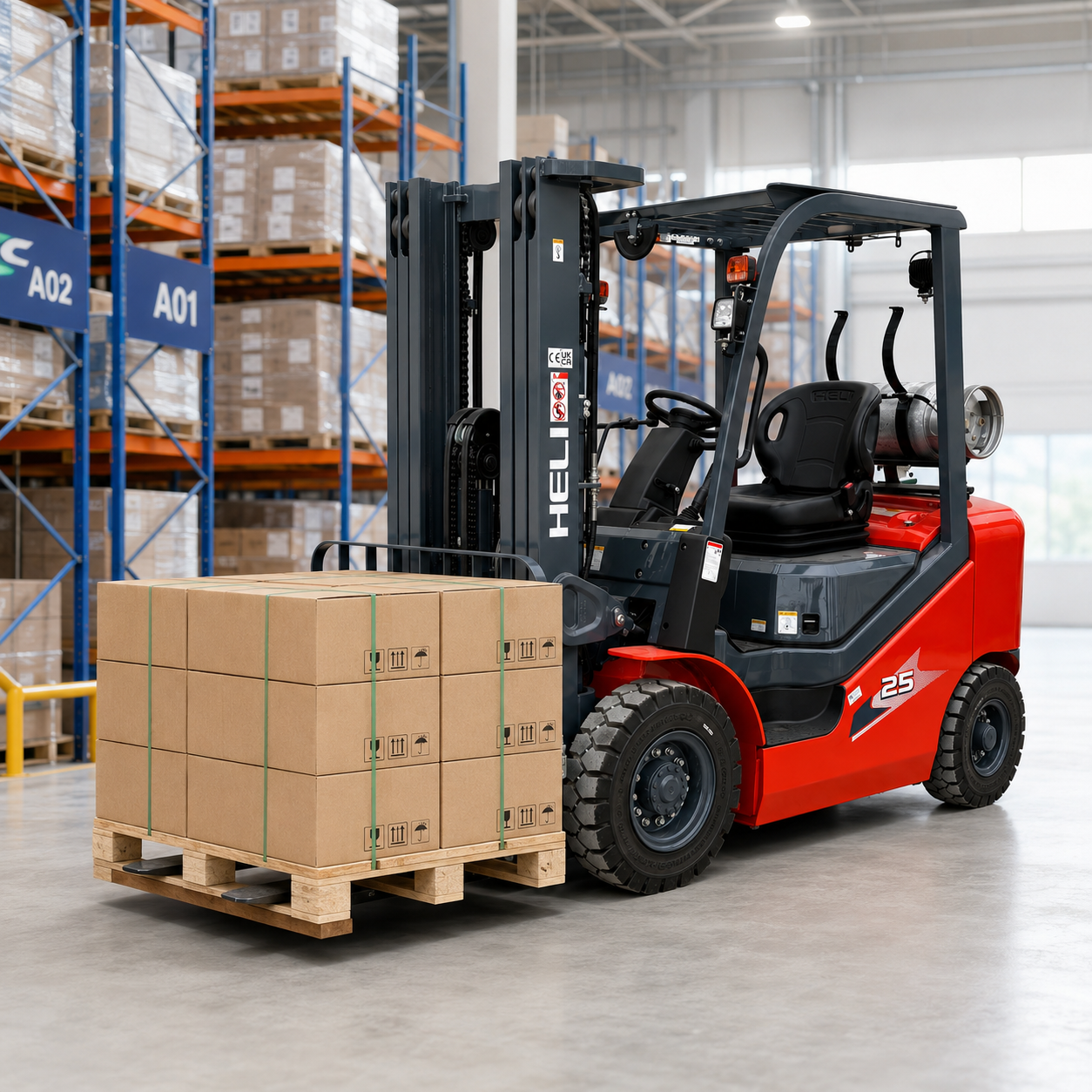 HELI LPG Forklift | Pneumatic Tire | 5000 lbs. Capacity | 189" Lift Height | TX Self-Pickup