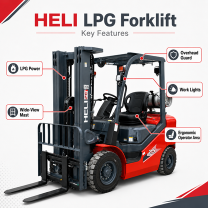 HELI LPG Forklift | Pneumatic Tire | 5000 lbs. Capacity | 189" Lift Height | TX Self-Pickup