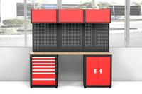 Chery Industrial 3-Piece Steel Workshop Cabinet System#color_red