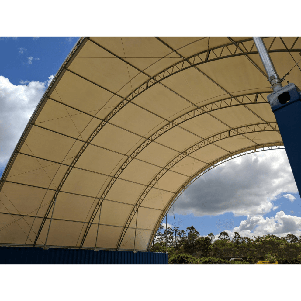 40'x40'x15' Double Truss Shipping Container Canopy Shelter, Outside ...