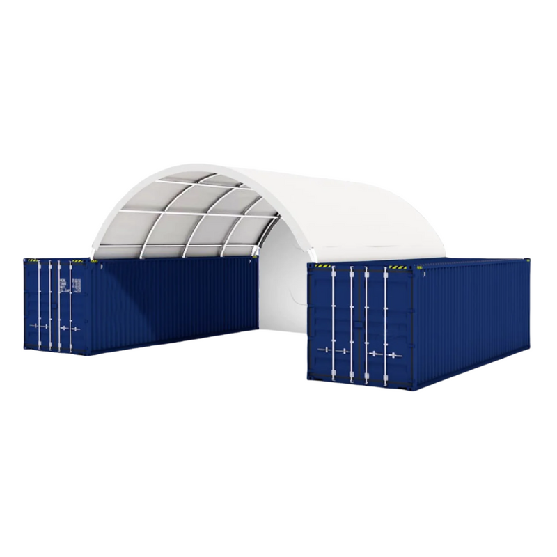 20x20 ft Container Shelter with Closed Back Panel