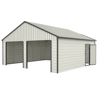 23' x 22' Double Garage Metal Shed with Side Entry Door