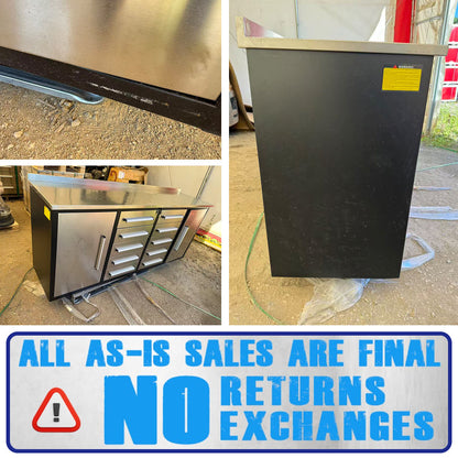 [AS-IS] 7ft Silver Workbench with 10 Drawers & 2 Cabinets