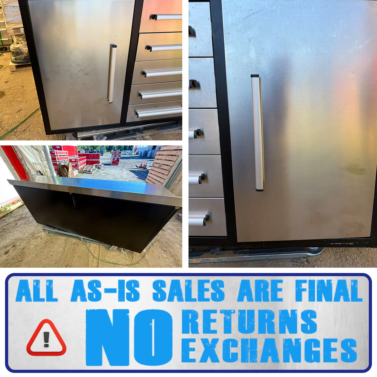 [AS-IS] 7ft Silver Workbench with 10 Drawers & 2 Cabinets