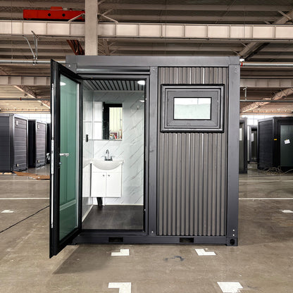 Deluxe Black Portable Toilet with Shower