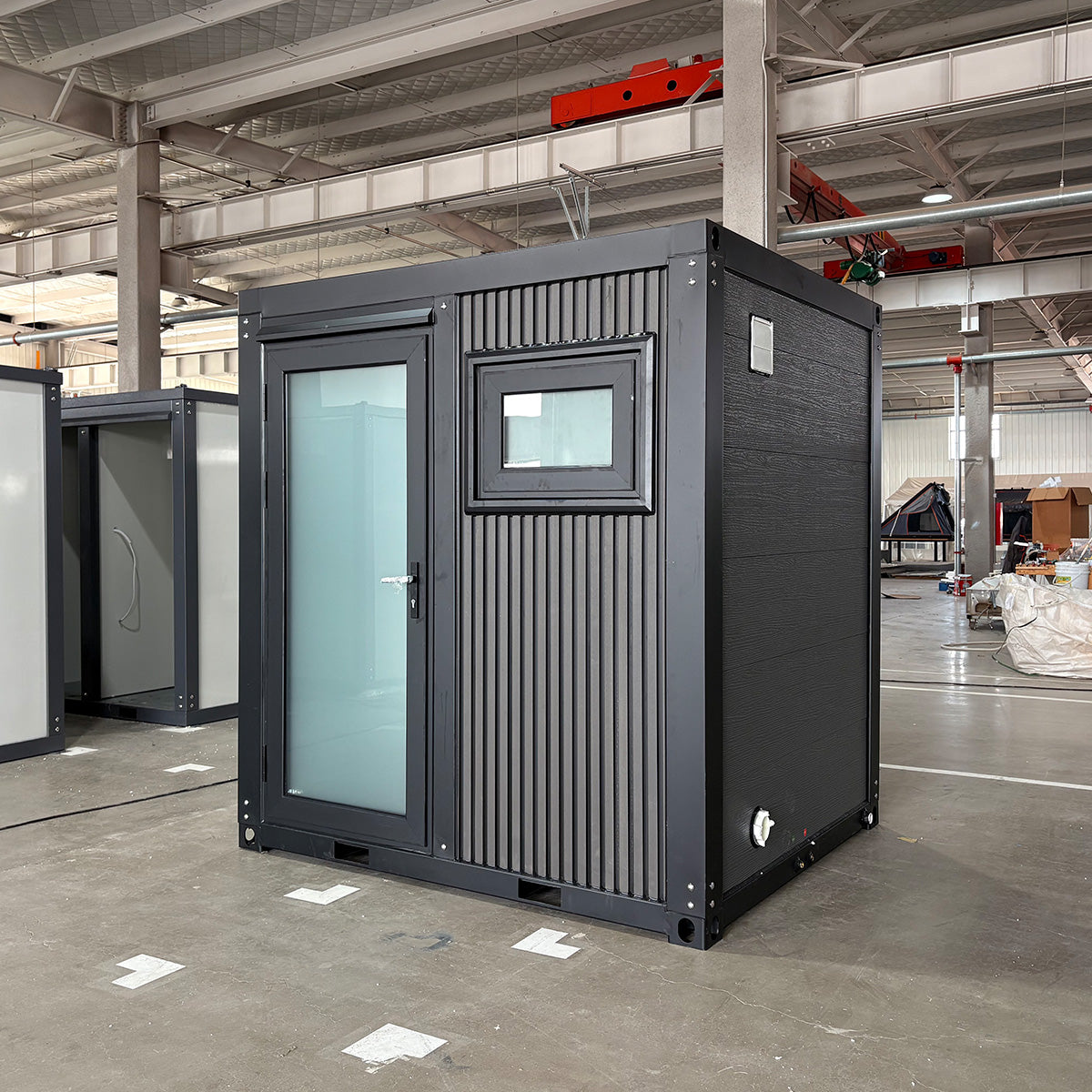 Deluxe Black Portable Toilet with Shower