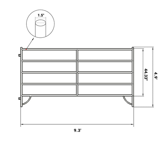 Dimension of 10x5 ft Cattle Panels