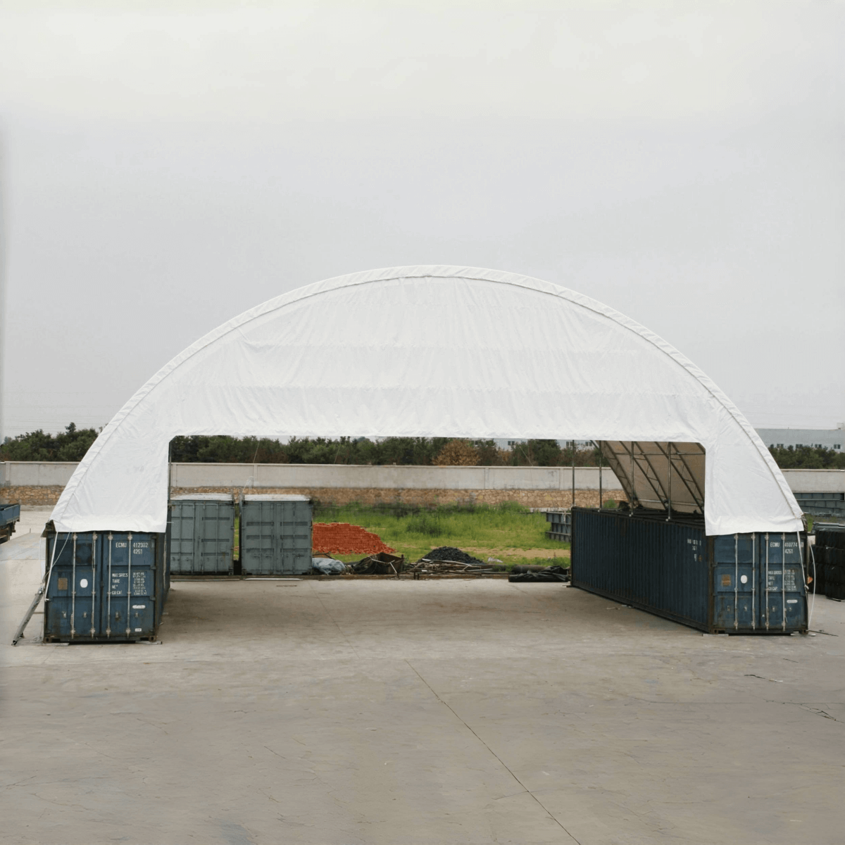 60'x40'x15' Double Truss Container Canopy Shelter – Chery Industrial