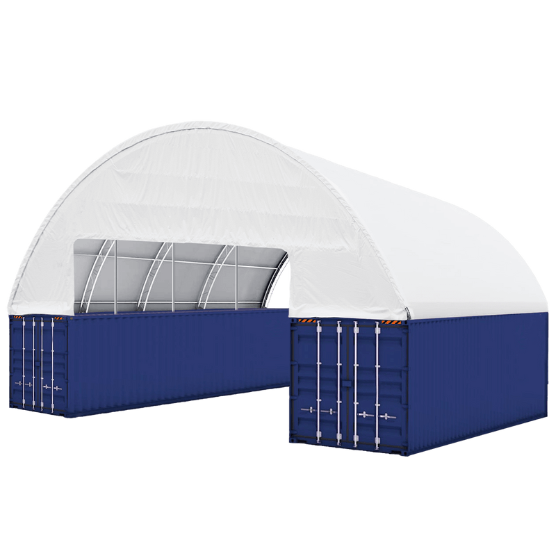 Double Truss Shipping Container Canopy Shelter 60'x40'x15'