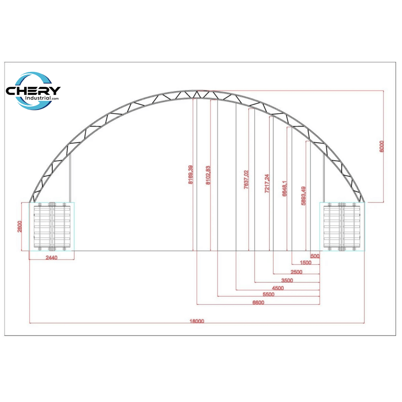 Double Truss Shipping Container Canopy Shelter 60'x40'x20'