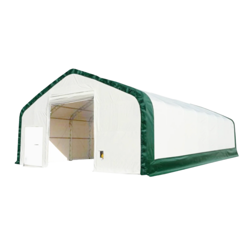 W30'xL80'xH20' Double Truss Storage Shelter 22OZ PVC Canvas